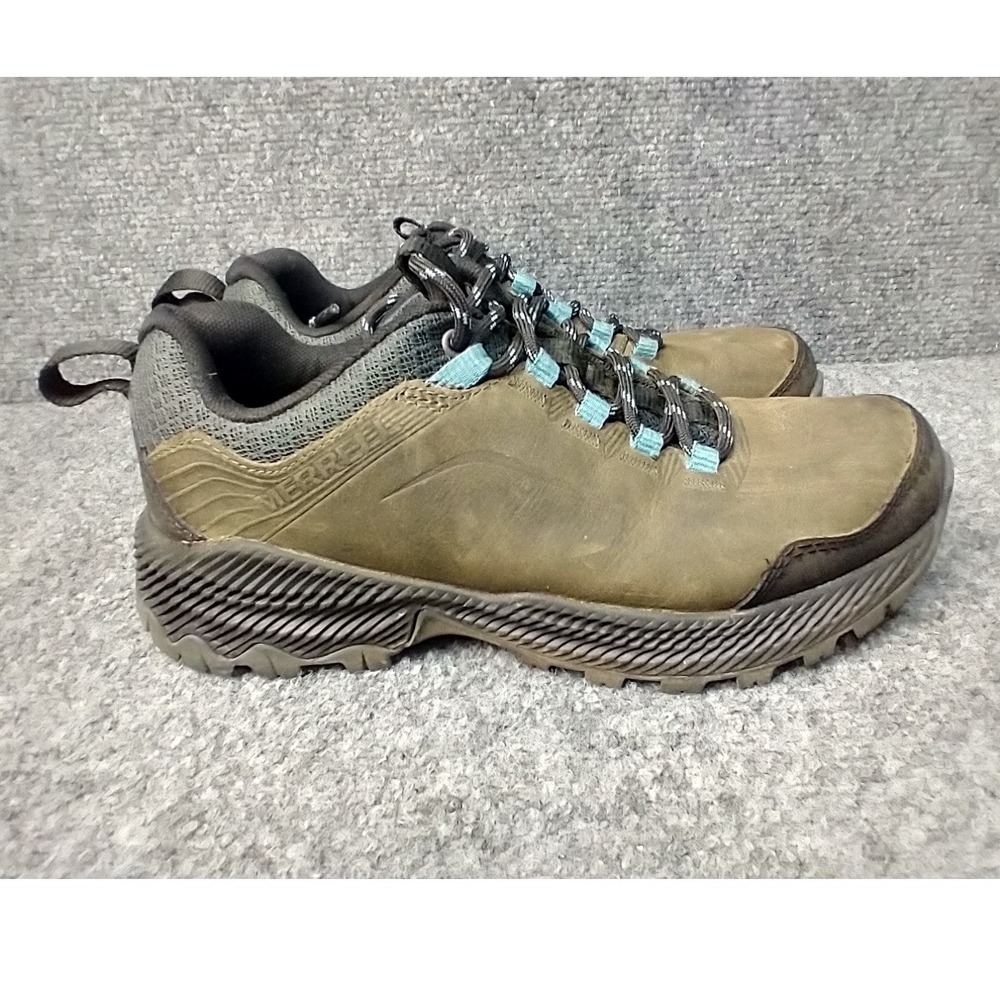 Merrell‎ Ontario Hiking Shoes Womens 5.5 Olive Green Leather Low Top J77280